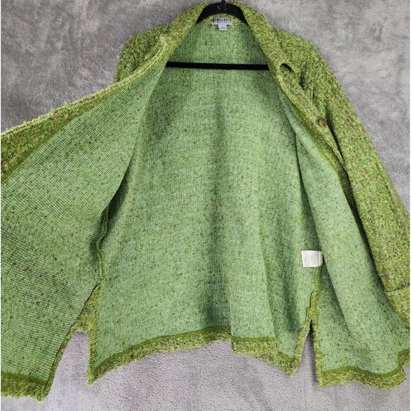 Democracy Jacket Womens 1X Green Button Front Long Sleeve 90s Y2k Vintage Coat - Picture 3 of 13